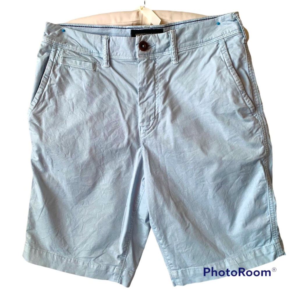 American Eagle Next Level Flex Flat Front Shorts Blue Size 28